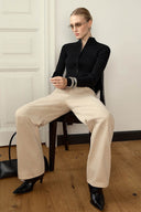 Corinne | Ribbed Zip Cardigan – High Neck Two Way Front Long Sleeve