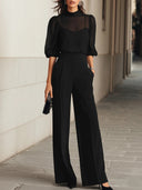 Cozette | Three Piece Knit Set – Casual Cardigan Tank Top Wide Leg Pants