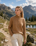 Cressida | Classic Plain Knit Cardigan – Crew Neck Button Front Casual