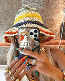 Dana | Crochet Striped Bucket Hat – Summer Beach Wide Brim Packable Sun Hat