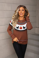 Darcy | Halloween Knit Sweater – Pumpkin Cat Crew Neck Long Sleeve Pattern