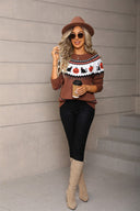Darcy | Halloween Knit Sweater – Pumpkin Cat Crew Neck Long Sleeve Pattern