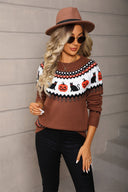 Darcy | Halloween Knit Sweater – Pumpkin Cat Crew Neck Long Sleeve Pattern
