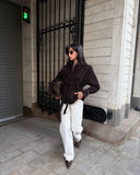 Deborah | Belted Suede Jacket – Button Front Long Sleeve Casual Wear