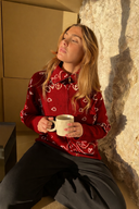 Delaney | Paisley Zip Up Cardigan – High Collar Long Sleeve Everyday Layering