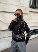 Delaney | Paisley Zip Up Cardigan – High Collar Long Sleeve Everyday Layering