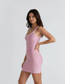 Delara | Metallic Mini Dress – Evening Scoop Neck Wide Strap Sleeveless