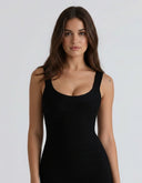 Delara | Metallic Mini Dress – Evening Scoop Neck Wide Strap Sleeveless