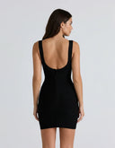Delara | Metallic Mini Dress – Evening Scoop Neck Wide Strap Sleeveless