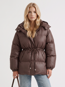 Delcie | Quilted Puffer Jacket – Winter Hooded Drawstring Waist Zip Front