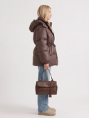Delcie | Quilted Puffer Jacket – Winter Hooded Drawstring Waist Zip Front