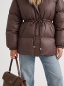 Delcie | Quilted Puffer Jacket – Winter Hooded Drawstring Waist Zip Front