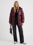 Delcie | Quilted Puffer Jacket – Winter Hooded Drawstring Waist Zip Front