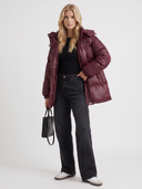 Delcie | Quilted Puffer Jacket – Winter Hooded Drawstring Waist Zip Front