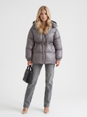 Delcie | Quilted Puffer Jacket – Winter Hooded Drawstring Waist Zip Front