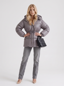 Delcie | Quilted Puffer Jacket – Winter Hooded Drawstring Waist Zip Front