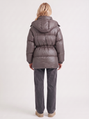 Delcie | Quilted Puffer Jacket – Winter Hooded Drawstring Waist Zip Front