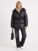 Delcie | Quilted Puffer Jacket – Winter Hooded Drawstring Waist Zip Front