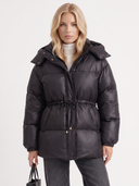Delcie | Quilted Puffer Jacket – Winter Hooded Drawstring Waist Zip Front