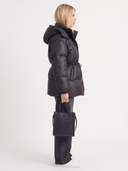 Delcie | Quilted Puffer Jacket – Winter Hooded Drawstring Waist Zip Front