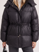 Delcie | Quilted Puffer Jacket – Winter Hooded Drawstring Waist Zip Front