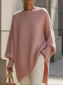 Delilah | Oversized Knit Sweater – Crew Neck Batwing Sleeves Ribbed Trim
