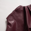 Donna | Faux Leather Top – High Neck Sleeveless Ruched Asymmetric Going Out Party Top