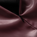 Donna | Faux Leather Top – High Neck Sleeveless Ruched Asymmetric Going Out Party Top