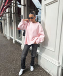 Dove | Oversized Knit Sweater – Crew Neck Drop Shoulder Balloon Sleeves