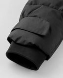 Eira | Belted Hooded Puffer Jacket – Winter High Collar Zip Front Pockets
