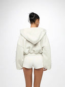Eleanora | Bow Detail Zip Sweater – High Neck Long Sleeve Drop Shoulder