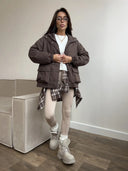 Eleni | Hooded Utility Jacket – Casual Drawstring Waist Long Sleeve Pockets
