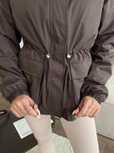 Eleni | Hooded Utility Jacket – Casual Drawstring Waist Long Sleeve Pockets
