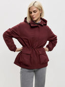 Eleni | Hooded Utility Jacket – Casual Drawstring Waist Long Sleeve Pockets