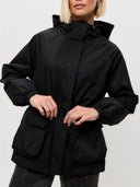 Eleni | Hooded Utility Jacket – Casual Drawstring Waist Long Sleeve Pockets