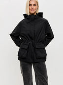 Eleni | Hooded Utility Jacket – Casual Drawstring Waist Long Sleeve Pockets