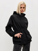 Eleni | Hooded Utility Jacket – Casual Drawstring Waist Long Sleeve Pockets