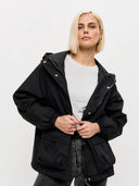 Eleni | Hooded Utility Jacket – Casual Drawstring Waist Long Sleeve Pockets