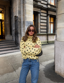 Elise | Polka Dot High Neck Jacket – Puff Sleeve Drawstring Hem