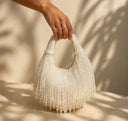 Ellie | Pearl Fringe Handbag – Evening Top Handle Beaded Tassel Trim