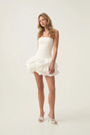 Elora | Strapless Ruched Mini – Bubble Skirt Puff Hem Party Cocktail Dress