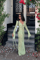 Elowyn | Summer Two Piece Set – Tie Front Flare Sleeve Top Maxi Skirt Co-ord