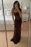 Emily | Lace Bodice Off Shoulder Maxi – Draped Bodycon Evening Occasion Dress