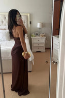 Emily | Lace Bodice Off Shoulder Maxi – Draped Bodycon Evening Occasion Dress
