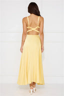 Erica | Pleated Maxi – Deep V Neck Sleeveless Cut Out Wedding Guest Dress