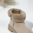 Evangeline | Ankle Winter Boots – Casual Side Zip Lug Sole Plush Cuff