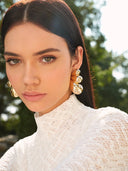 Evelyn | Gold Tulip Petal Stud Earrings – 3D Floral Cluster Statement Jewellery