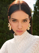 Evelyn | Gold Tulip Petal Stud Earrings – 3D Floral Cluster Statement Jewellery
