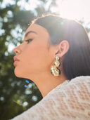Evelyn | Gold Tulip Petal Stud Earrings – 3D Floral Cluster Statement Jewellery