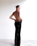 Evelynn | Sequin Halter Neck Maxi – Deep V Cut Out Backless Evening Party Dress